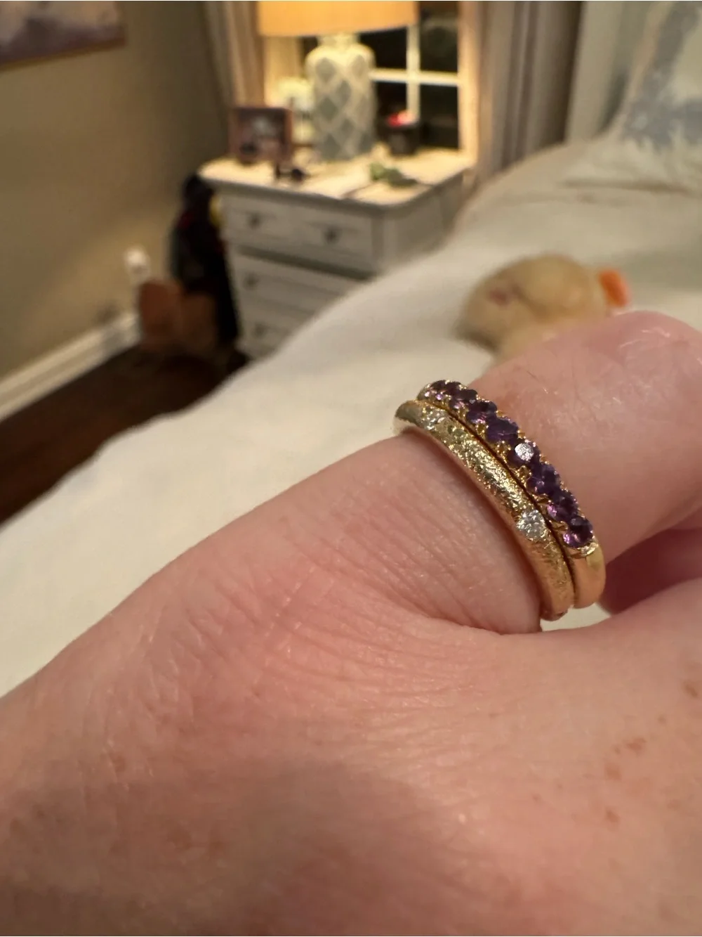 Imperfect Grace Maude Ring - 14k Gold and Diamond Band - size 6